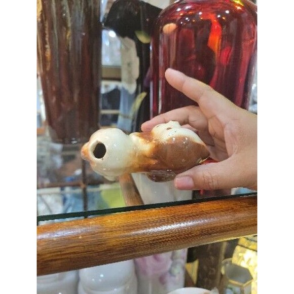 Old Pottery Puppy Dog Toothbrush Or Incense Holder Figural Porcelain Cute - Picture 5 of 8